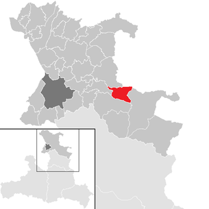 Lage der Gemeinde Fuschl am See im Bezirk St. Johann im Pongau (anklickbare Karte)