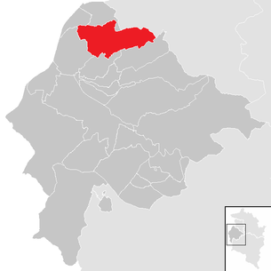 Lage der Gemeinde Götzis im Bezirk Feldkirch (anklickbare Karte)