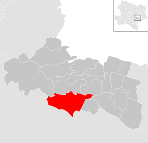 Lage der Gemeinde Gaaden im Bezirk Mödling (anklickbare Karte)