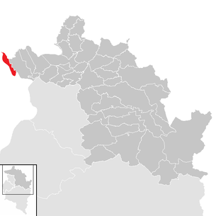 Lage der Gemeinde Gaißau im Bezirk Bregenz (anklickbare Karte)