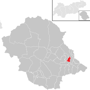Lage der Gemeinde Gaimberg im Bezirk Lienz (anklickbare Karte)