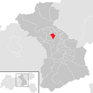 Lage der Gemeinde Gallzein im Bezirk Schwaz (anklickbare Karte)