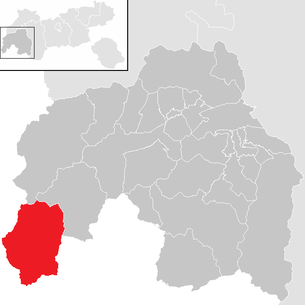 Lage der Gemeinde Galtür im Bezirk Landeck (anklickbare Karte)