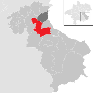 Lage der Gemeinde Garsten im Bezirk Steyr-Land (anklickbare Karte)