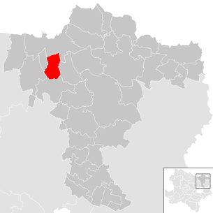 Lage der Gemeinde Gaubitsch im Bezirk Mistelbach (anklickbare Karte)