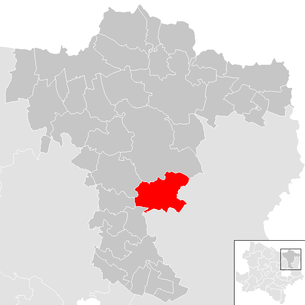 Lage der Gemeinde Gaweinstal im Bezirk Mistelbach (anklickbare Karte)