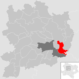 Lage der Gemeinde Gedersdorf im Bezirk Krems-Land (anklickbare Karte)