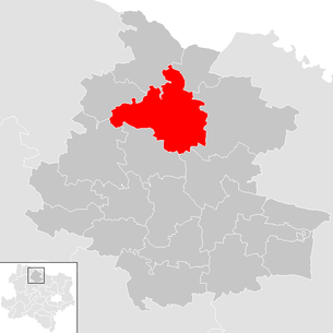 Lage der Gemeinde Geras im Bezirk Horn (anklickbare Karte)
