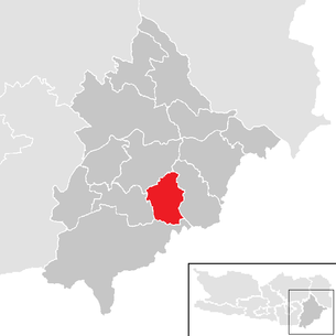 Lage der Gemeinde Globasnitz im Bezirk Völkermarkt (anklickbare Karte)