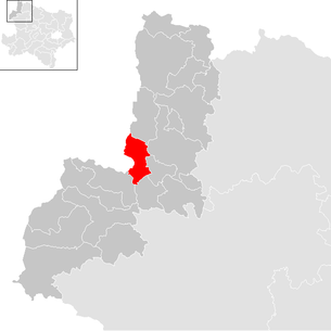 Lage der Gemeinde Gmünd (Niederösterreich) im Bezirk Gmünd (anklickbare Karte)