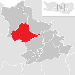 Lage der Gemeinde Gnesau im Bezirk Feldkirchen (anklickbare Karte)
