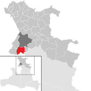 Lage der Gemeinde Grödig im Bezirk St. Johann im Pongau (anklickbare Karte)