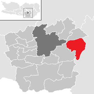 Lage der Gemeinde Grafenstein (Kärnten) im Bezirk Klagenfurt-Land (anklickbare Karte)