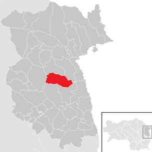 Lage der Gemeinde Greinbach im Bezirk Feldbach (anklickbare Karte)