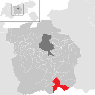 Lage der Gemeinde Gries am Brenner im Bezirk Innsbruck Land (anklickbare Karte)