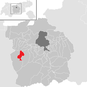 Lage der Gemeinde Gries im Sellrain im Bezirk Innsbruck Land (anklickbare Karte)