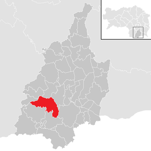Lage der Gemeinde Großklein im Bezirk Leibnitz (anklickbare Karte)