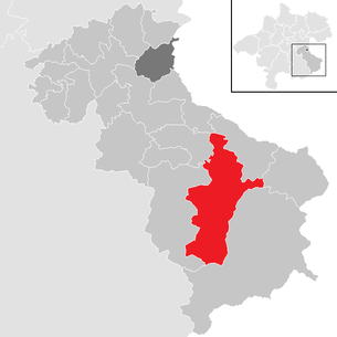 Lage der Gemeinde Großraming im Bezirk Steyr-Land (anklickbare Karte)