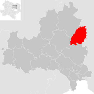 Lage der Gemeinde Großrußbach im Bezirk Korneuburg (anklickbare Karte)