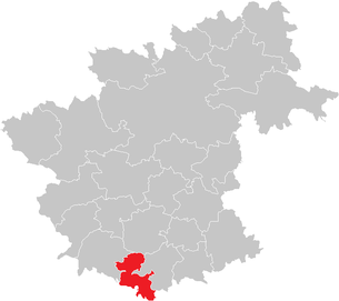 Lage der Gemeinde Gutenbrunn im Bezirk Zwettl (anklickbare Karte)