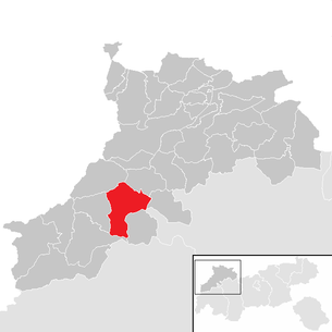 Lage der Gemeinde Häselgehr im Bezirk Reutte (anklickbare Karte)