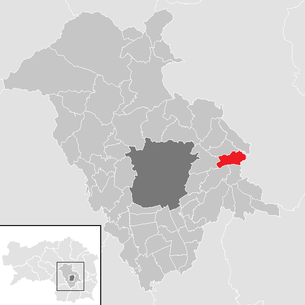 Lage der Gemeinde Höf-Präbach im Bezirk Graz-Umgebung (anklickbare Karte)