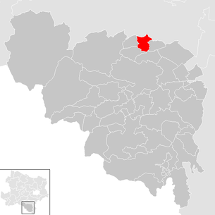 Lage der Gemeinde Höflein an der Hohen Wand im Bezirk Neunkirchen (anklickbare Karte)