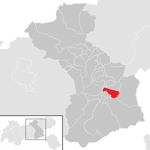 Lage der Gemeinde Hainzenberg im Bezirk Schwaz (anklickbare Karte)
