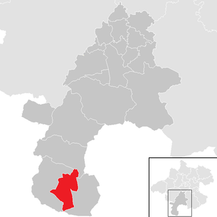 Lage der Gemeinde Hallstatt im Bezirk Gmunden (anklickbare Karte)