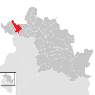 Lage der Gemeinde Hard im Bezirk Bregenz (anklickbare Karte)