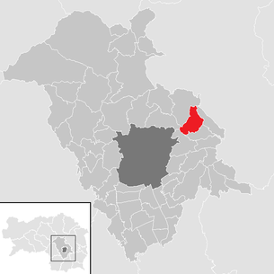 Lage der Gemeinde Hart-Purgstall im Bezirk Graz-Umgebung (anklickbare Karte)