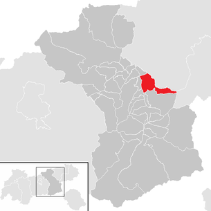 Lage der Gemeinde Hart im Zillertal im Bezirk Schwaz (anklickbare Karte)