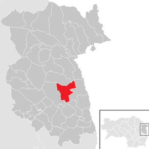 Lage der Gemeinde Hartberg im Bezirk Feldbach (anklickbare Karte)