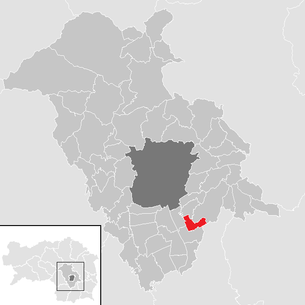 Lage der Gemeinde Hausmannstätten im Bezirk Graz-Umgebung (anklickbare Karte)