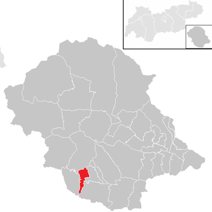 Lage der Gemeinde Heinfels im Bezirk Lienz (anklickbare Karte)
