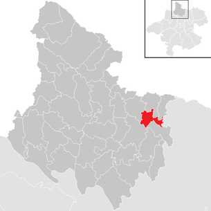 Lage der Gemeinde Helfenberg im Bezirk Rohrbach (anklickbare Karte)
