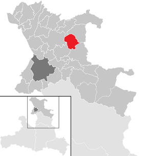Lage der Gemeinde Henndorf am Wallersee im Bezirk St. Johann im Pongau (anklickbare Karte)