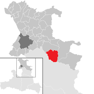 Lage der Gemeinde Hintersee (Flachgau) im Bezirk St. Johann im Pongau (anklickbare Karte)