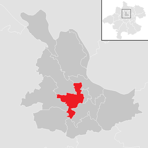 Lage der Gemeinde Hinzenbach im Bezirk Eferding (anklickbare Karte)