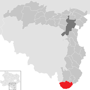 Lage der Gemeinde Hochneukirchen-Gschaidt im Bezirk Wiener Neustadt-Land (anklickbare Karte)