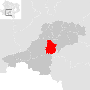 Lage der Gemeinde Hohenberg (Niederösterreich) im Bezirk Lilienfeld (anklickbare Karte)