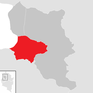 Lage der Gemeinde Hohenems im Bezirk Dornbirn (anklickbare Karte)