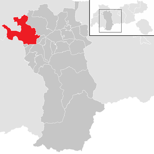 Lage der Gemeinde Imst im Bezirk Imst (anklickbare Karte)