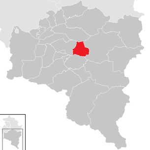 Lage der Gemeinde Innerbraz im Bezirk Bludenz (anklickbare Karte)