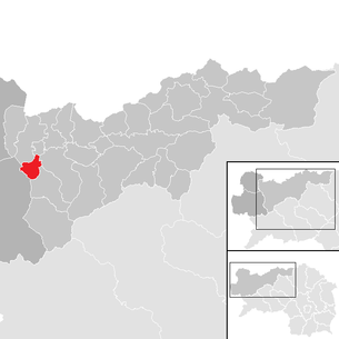 Lage der Gemeinde Irdning im Bezirk Liezen (anklickbare Karte)