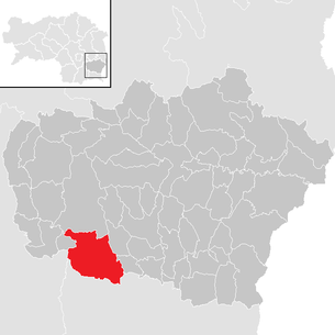 Lage der Gemeinde Jagerberg im Bezirk Feldbach (anklickbare Karte)