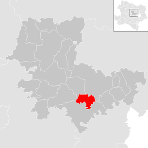 Lage der Gemeinde Judenau-Baumgarten im Bezirk Tulln (anklickbare Karte)