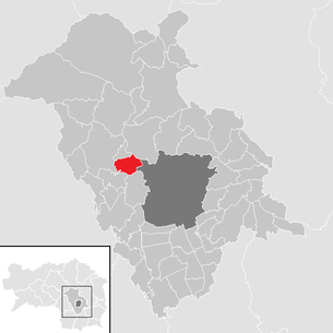 Lage der Gemeinde Judendorf-Straßengel im Bezirk Graz-Umgebung (anklickbare Karte)