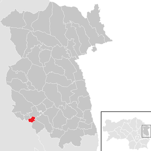 Lage der Gemeinde Kaibing im Bezirk Feldbach (anklickbare Karte)