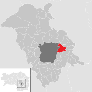 Lage der Gemeinde Kainbach bei Graz im Bezirk Graz-Umgebung (anklickbare Karte)